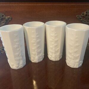 "Westmoreland" milk glass tumblers - SET OF 4